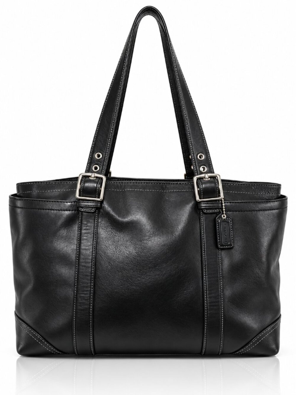 Vintage Y2K COACH Hampton Black Leather Shoulder Bag